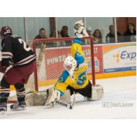 Aberdeen Wings Goaltender Peter Thome Blocks the Net
