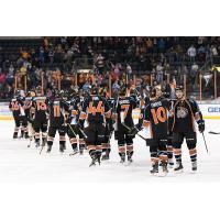 Missouri Mavericks Exchange Congratulations after Win over the Evansville IceMen