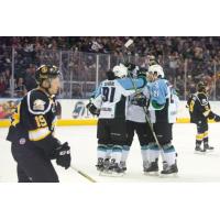 Alaska Aces Celebrate a Goal vs. the Colorado Eagles