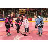 Puck Drop at Austin Bruins Paint the Rink Pink Game