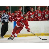 Port Huron Prowlers Handle the Puck in Front of their Bench