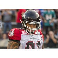 Defensive Lineman DeQuin Evans with the Calgary Stampeders