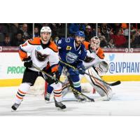 Lehigh Valley Phantoms Defend their Goal vs. the Utica Comets