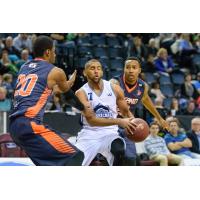Halifax Hurricanes Guard Justin Johnson Controls the Ball vs. the Island Storm