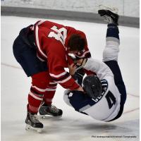 Johnstown Tomahawks Forward Drew Doyon Takes Down Wilkes-Barre/Scranton Knights Defenseman Tim Gelatt