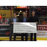Windsor Spitfires, Collins Barrow Present Check to Community Living Windsor-Essex