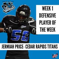 Cedar Rapids Titans Defensive Lineman Jermiah Price