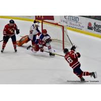 Tomahawks Defenseman Dante Suffredini Scores against the Aston Rebels