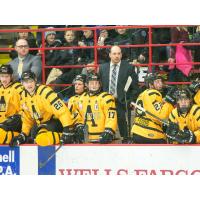 Austin Bruins Head Coach/General Manager Kyle Grabowski behind the Bench