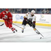 Chicago Wolves RW Jordan Caron Prepares to Pass the Puck vs. the Charlotte Checkers