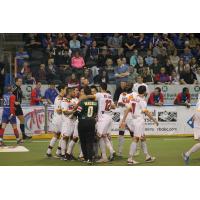 Baltimore Blast Celebrate a Goal vs. the Missouri Comets