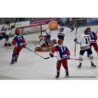 Johnstown Tomahawks Celebrate a Goal by Zak Galambos vs. the Aston Rebels
