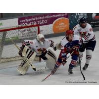 Johnstown Tomahawks Goaltender Andrew Lindgren Closes off the Goal vs. the Aston Rebels