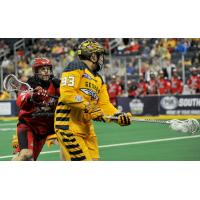 Johnny Powless of the Georgia Swarm vs. the Calgary Roughnecks
