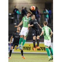 Colorado Springs Switchbacks FC Battle OKC Energy FC for a High Ball