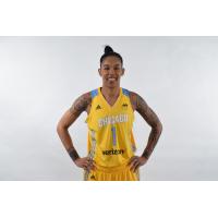 Tamera Young of the Chicago Sky Models the Team's Yellow Uniform