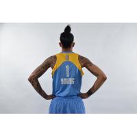 Tamera Young of the Chicago Sky Models the Team's Blue Uniform (Back)