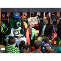 Storm Chasers Director of Sales Sean Olson at Patriot Elementary for Reading Across America