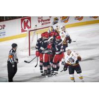 Chicago Wolves Watch the Grand Rapids Griffins Celebrate a Goal