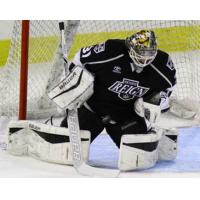 Ontario Reign Goaltender Peter Budaj Makes a Save