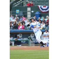 Ian Happ of the Myrtle Beach Pelicans Swings Away