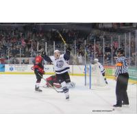 Evansville IceMen Forward Jordan Sims Celebrates a Goal