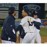 Rob Kral of the Somerset Patriots Received Congratulations from Teammates