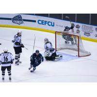 Alec Mehr of the Bloomington Thunder Scores vs. the Cedar Rapids RoughRiders