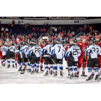 Allen Americans and Idaho Steelheads Exchange Handshakes
