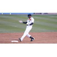 Delta Cleary, Jr. of the Long Island Ducks Walks into Second
