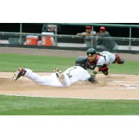Trea Turner of the Syracuse Chiefs Slides in Safely for a Run vs. the Rochester Red Wings