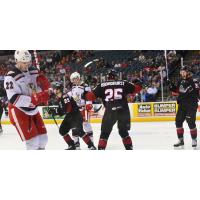 Lake Erie Monsters Celebrate a Goal vs. the Grand Rapids Griffins
