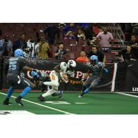 Anthony Amos of the Arizona Rattlers Fights for Yardage vs. the Philadelphia Soul