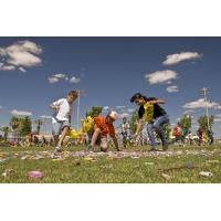 Children Collect Candy at the Bakersfield Blaze Candy Drop
