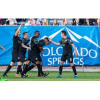 Colorado Springs Switchbacks Celebrate a Goal