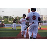 Daniel Fraga Comes in to Score for the Florence Freedom