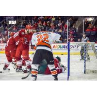 Allen Americans Goaltender Jake Hildebrand Stops Fort Wayne Komets Center Jamie Schaafsma