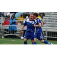 Daryl Fordyce of FC Edmonton Celebrates a Goal