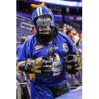 Retired Veteran Bill Downing Wearing Tampa Bay Storm Gorilla Suit
