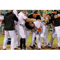 Fresno Grizzlies Mob Danny Worth after his Walk-Off Grand Slam