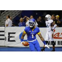 Tampa Bay Storm WR T.T. Toliver Celebrates after Catching his 100th TD with the Storm