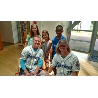 Garrett Cooper (30) and Josh Hader (17) of the Biloxi Shuckers at the Ohr-O'Keefe Museum of Art in Biloxi