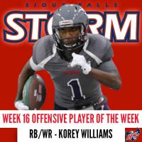 Sioux Falls Storm RB/WR Korey Williams