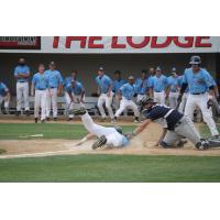 St. Cloud Rox Watch a Play at the Plate