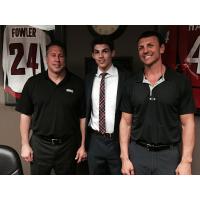 Windsor Spitfires GM Warren Rychel, Chris Playfair, Head Coach Rocky Thompson