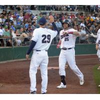 Brad Snyder of the Somerset Patriots Comes in to Score