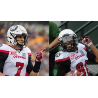 QB Trevor Harris and WR Chris Williams of the Ottawa RedBlacks