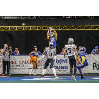 Storm DB Cameron McGlenn reeling in his second interception of the season