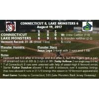 Vermont Game Story: Connecticut 8, Lake Monsters 6