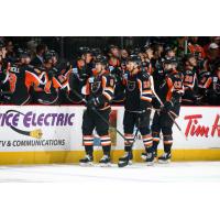 Lehigh Valley Phantoms celebrate with the bench